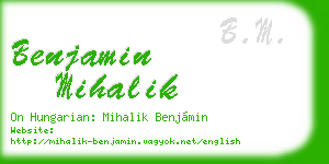benjamin mihalik business card